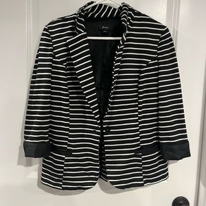 black and white striped blazer
